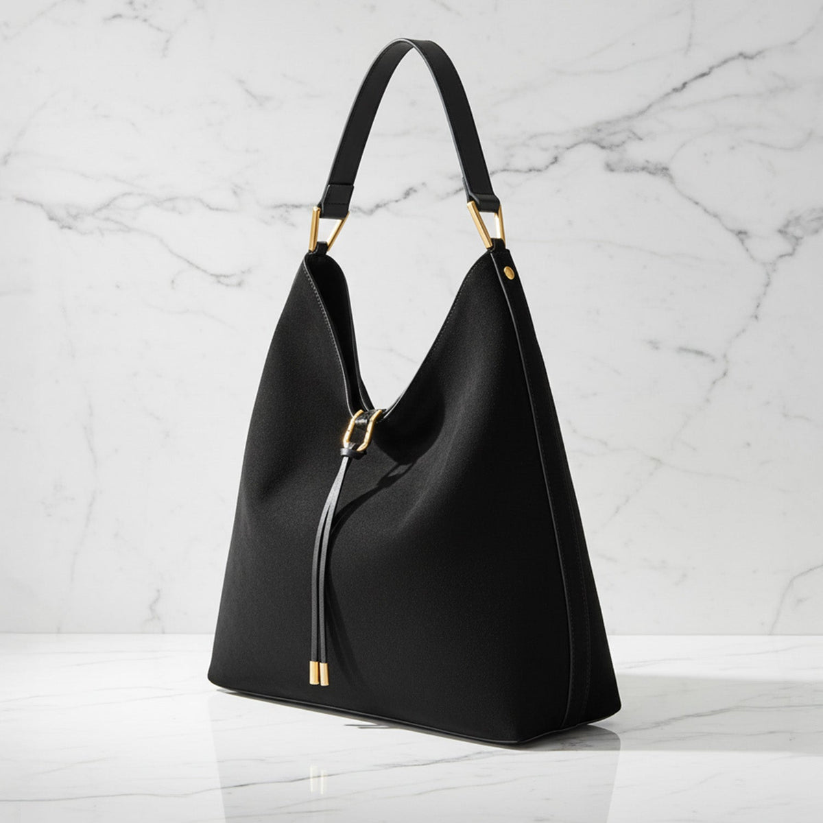 Kvinders Hobo Taske med Snøredetaljer Slouchy Design 7