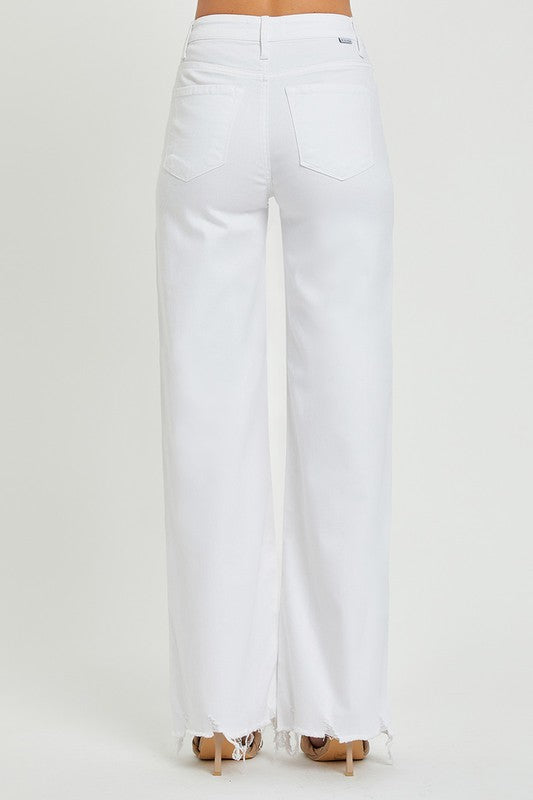 Kvinders Høj Talje Bred Ben Jeans 3
