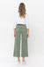 Kvinders Høj Talje Bred Ben Jeans Army Green 2