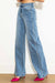 Kvinders Høj Talje Bred Ben Jeans Perle Studs Medium Stone 1