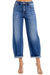 Kvinders Høj Talje Crop Mild Barrel Jeans Denim 0