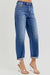Kvinders Høj Talje Crop Mild Barrel Jeans Denim 1