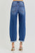 Kvinders Høj Talje Crop Mild Barrel Jeans Denim 2
