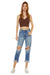 Kvinders Høj Talje Mom Fit Denim Jeans 0