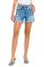 Kvinders Høj Talje Rulle Cuff Shorts Denim 0