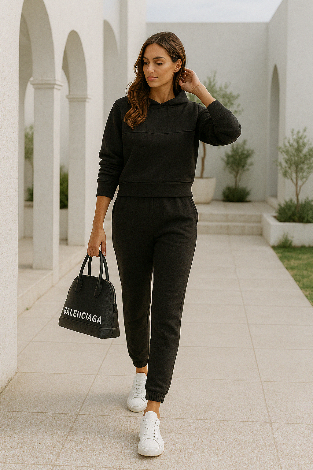 Kvinders Joggingpak Minimalistisk Tapered Blødt Stof 2