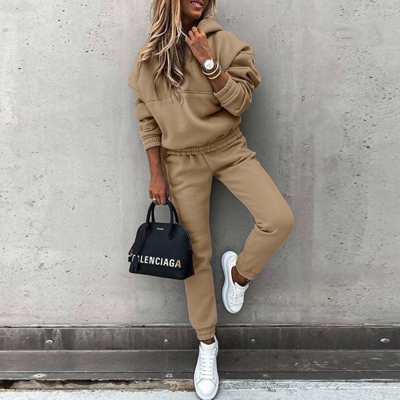 Kvinders Joggingpak Minimalistisk Tapered Blødt Stof 4