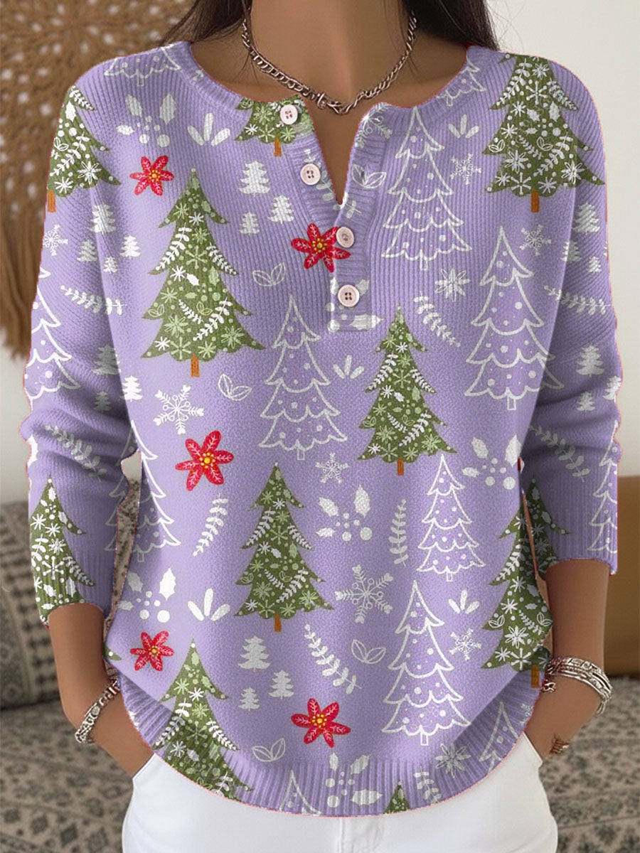 Kvinders Julesweater med Knapper 5