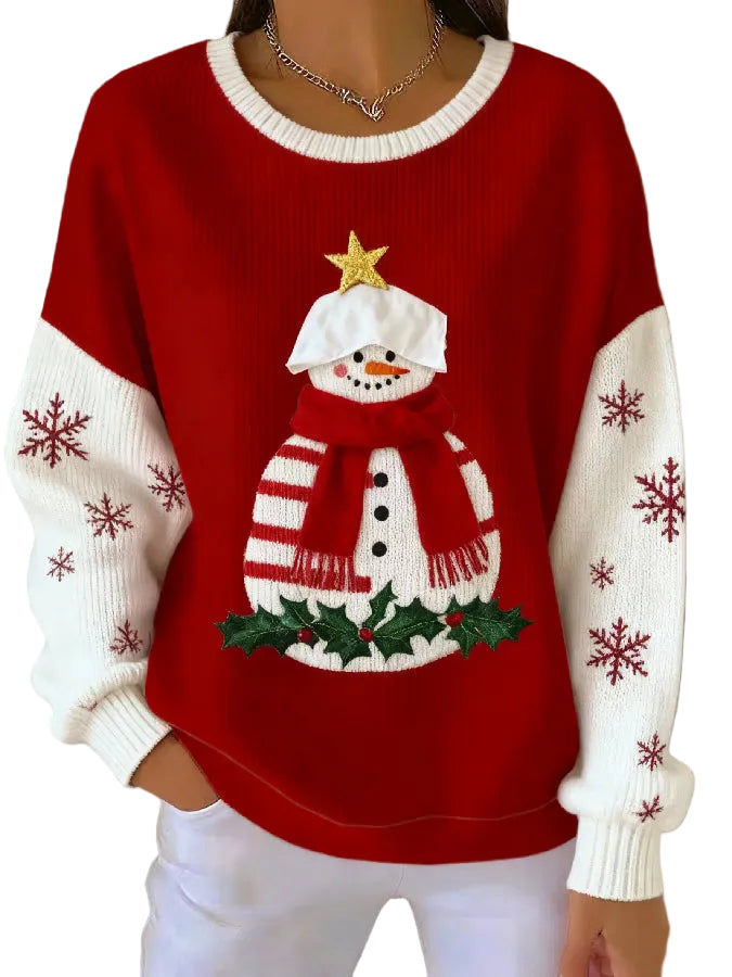 Kvinders Juletrøje med Snemand Design 0