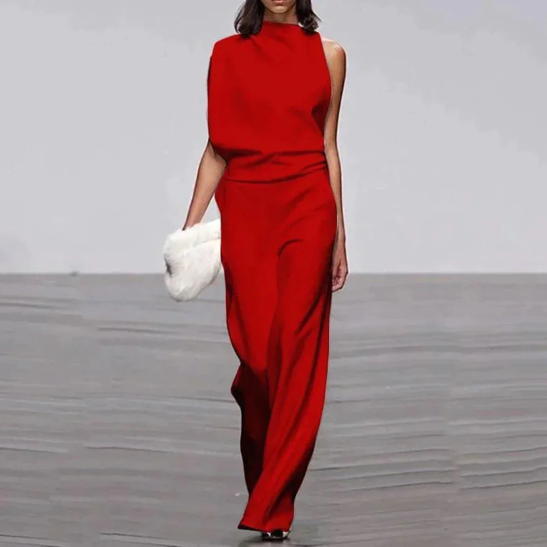 Kvinders Jumpsuit Asymmetrisk Høj Krave 2