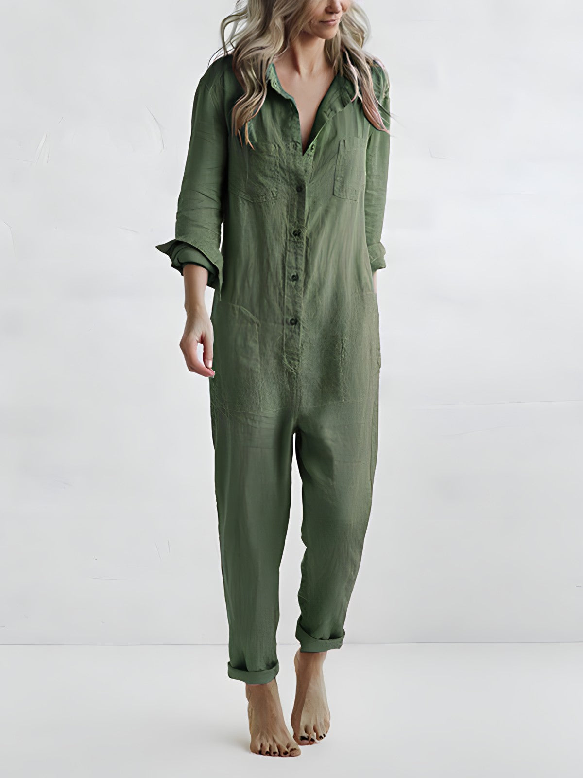 Kvinders Jumpsuit Elegant Polokrage Polyester 6