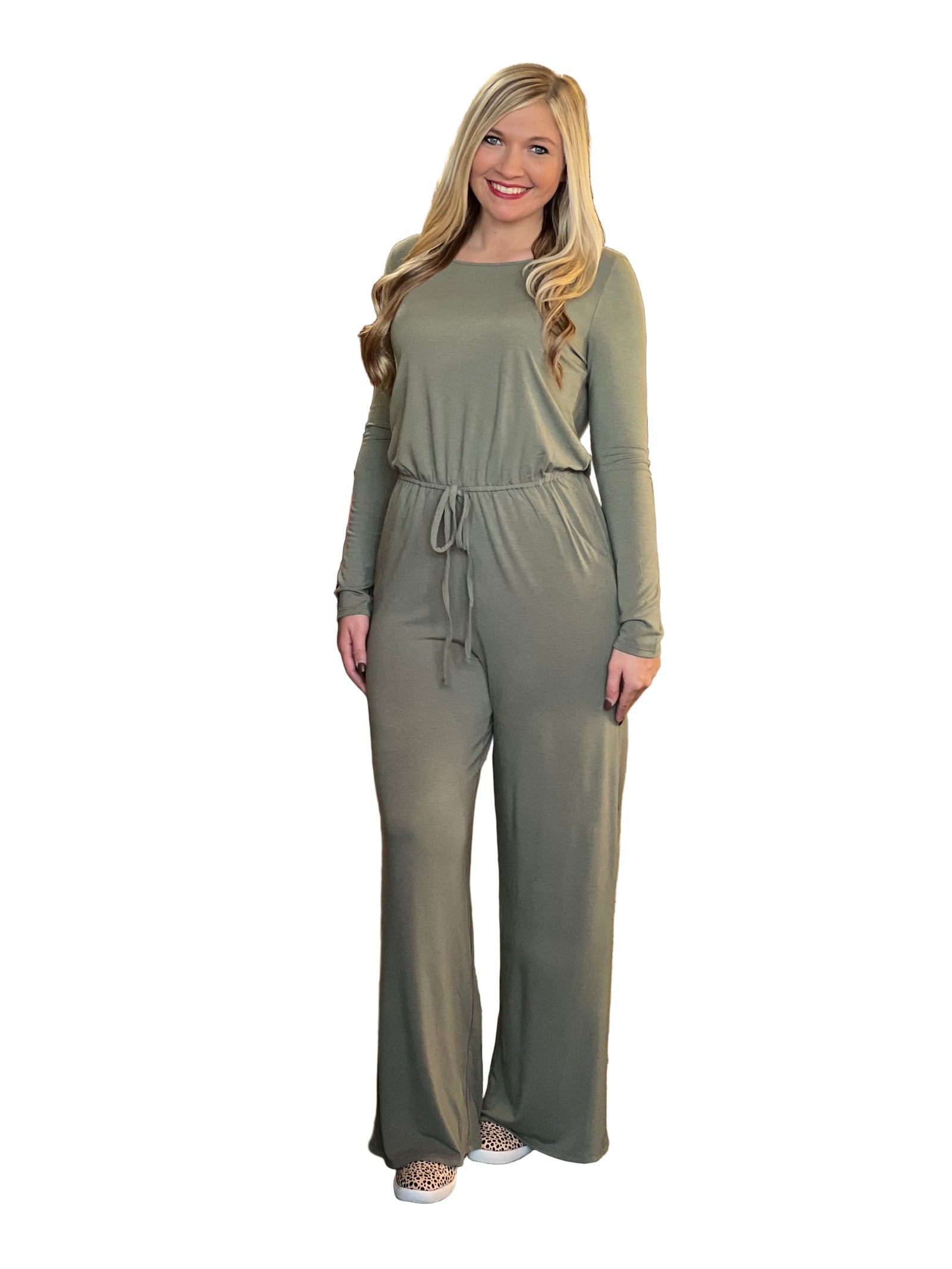 Kvinders Jumpsuit Langærmet Oliven 0