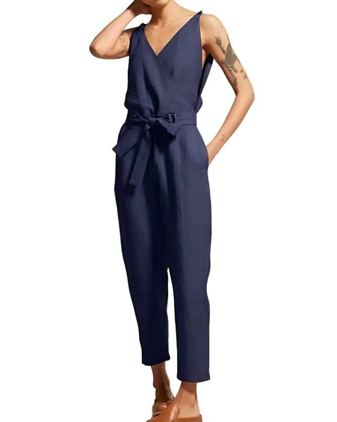 Kvinders Jumpsuit Løs Linnen Stilfuld 0