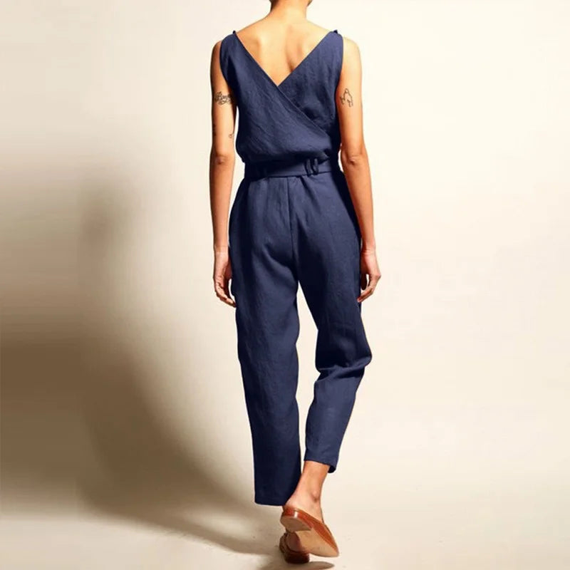 Kvinders Jumpsuit Løs Linnen Stilfuld 1