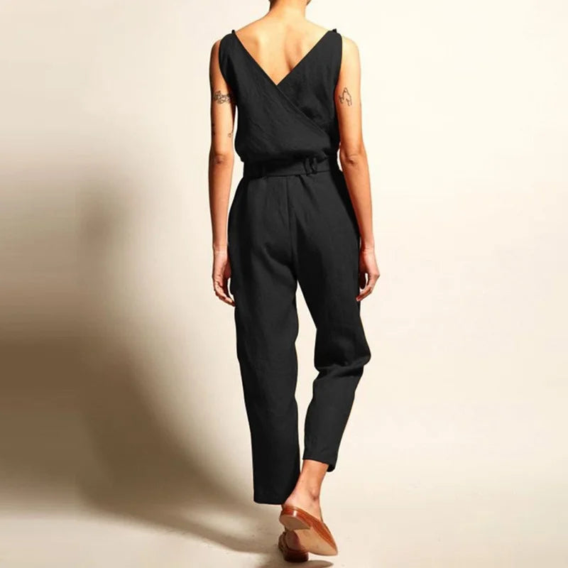 Kvinders Jumpsuit Løs Linnen Stilfuld 5