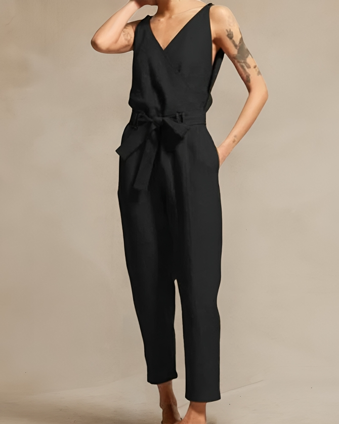 Kvinders Jumpsuit Løs Linnen Stilfuld 7