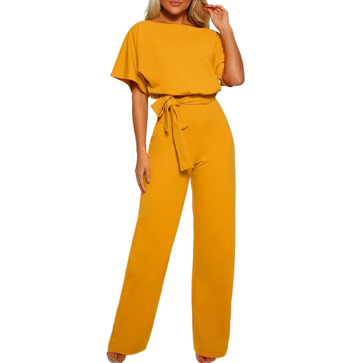 Kvinders Jumpsuit Løs Pasform Bomuldsblanding 3