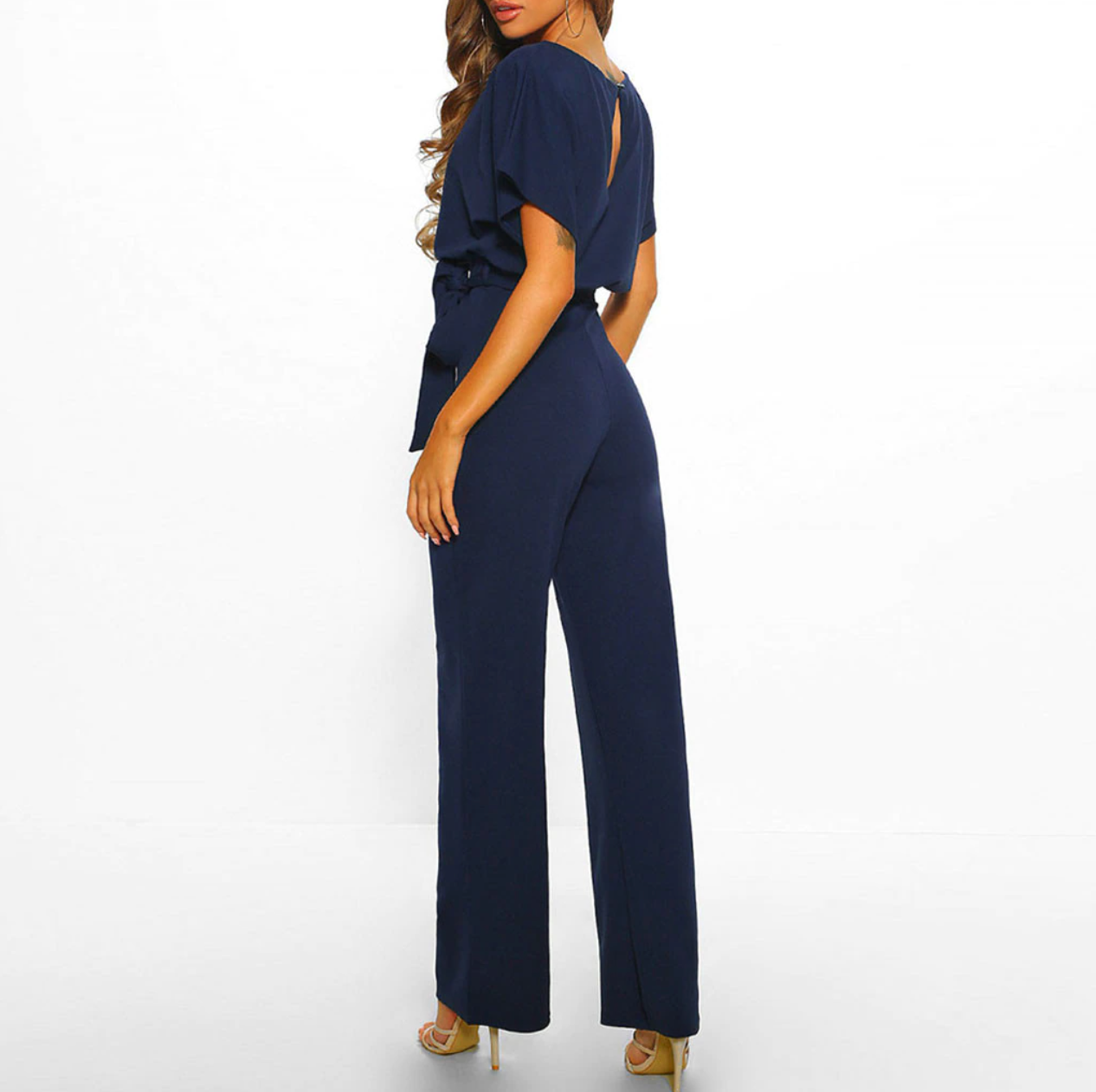 Kvinders Jumpsuit Løs Pasform Bomuldsblanding 7