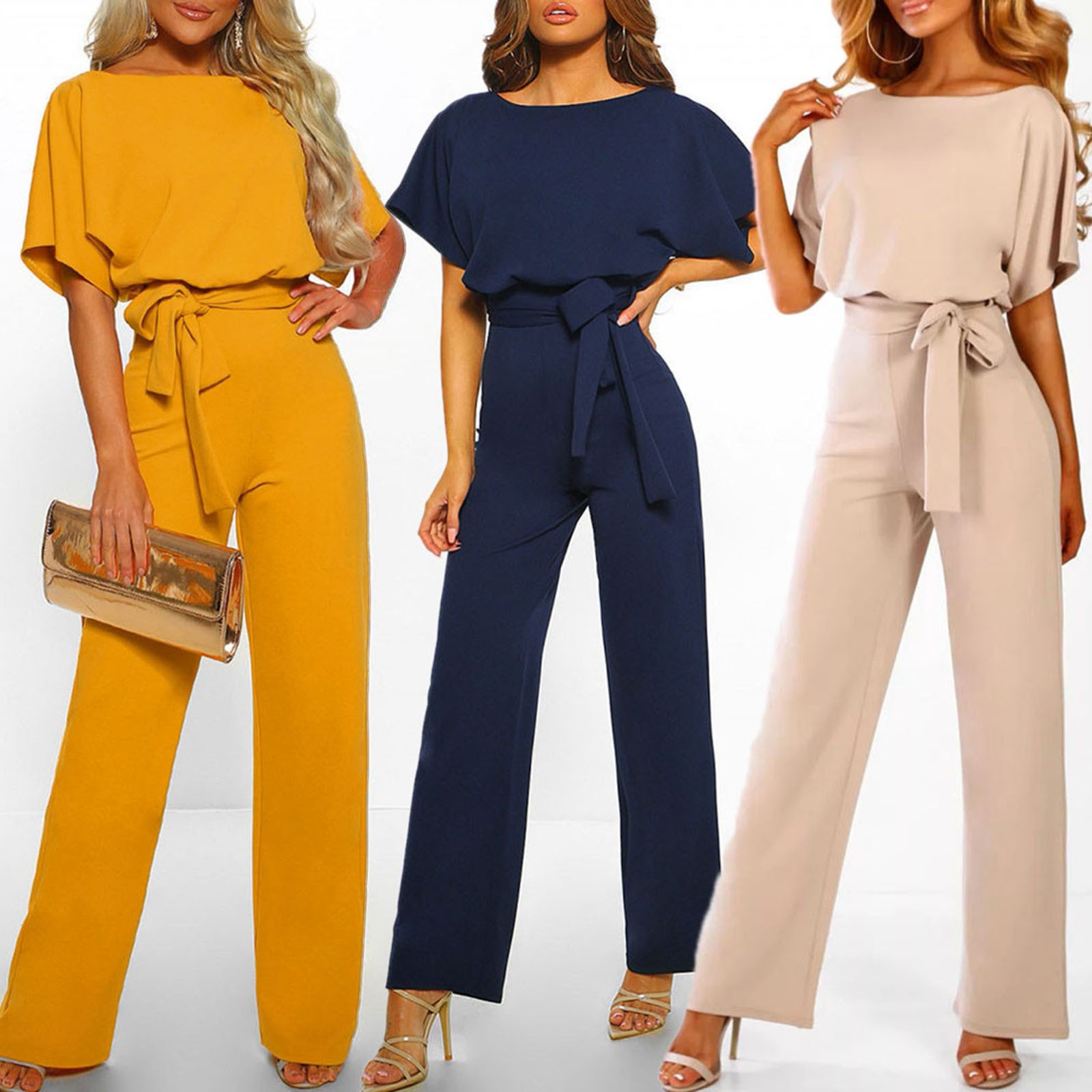 Kvinders Jumpsuit Løs Pasform Bomuldsblanding 8