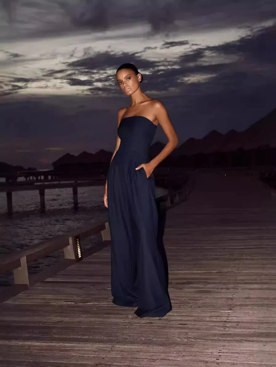 Kvinders Jumpsuit Strapless Flowy Design 2