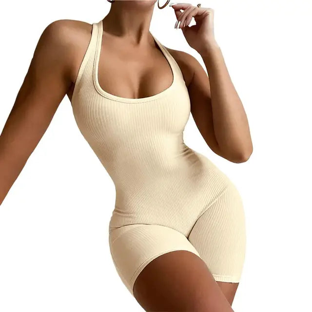 Kvinders Jumpsuit U-hals Mouwløs Polyester 1