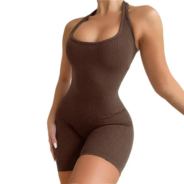 Kvinders Jumpsuit U-hals Mouwløs Polyester 4
