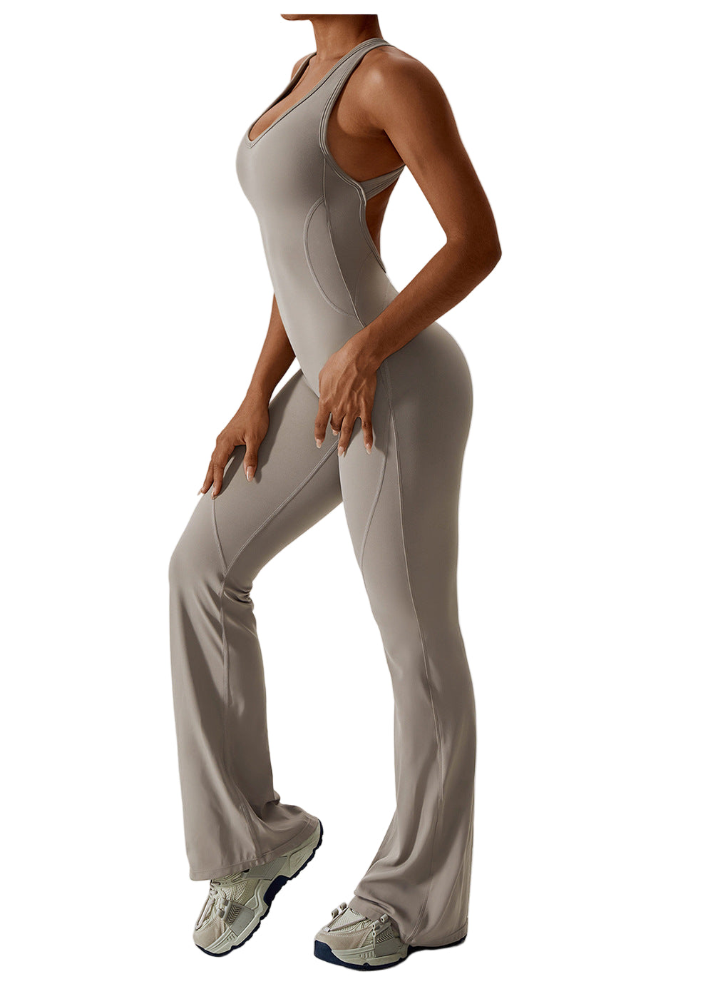 Kvinders Jumpsuit V-Hals Tætsiddende Nylon 0