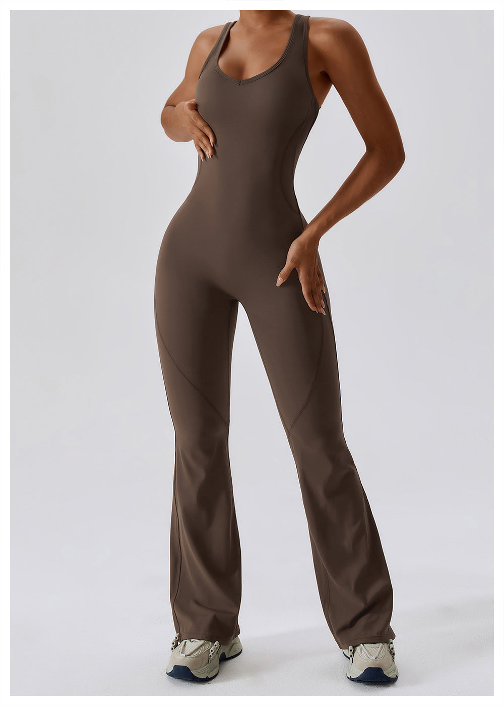 Kvinders Jumpsuit V-Hals Tætsiddende Nylon 7
