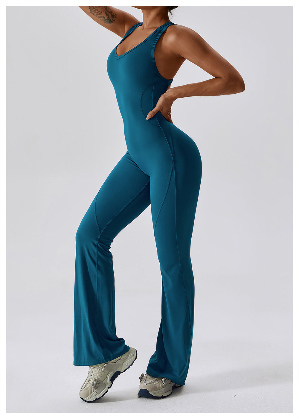 Kvinders Jumpsuit V-Hals Tætsiddende Nylon 8