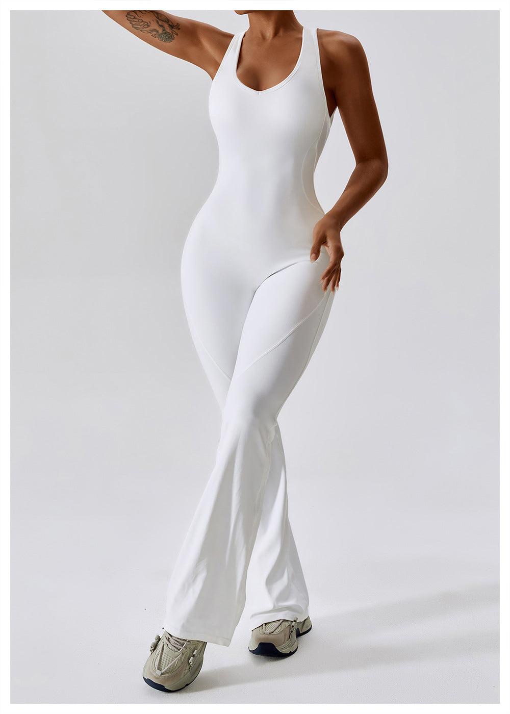 Kvinders Jumpsuit V-Hals Tætsiddende Nylon 9