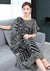 Kvinders Kaftan Kjole O-hals Mønstret Chiffon 3