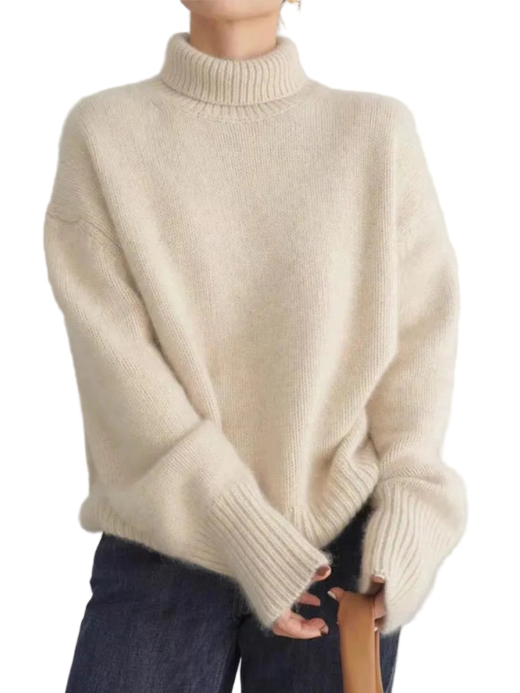 Kvinders Kaschmir Rullekrave Sweater Tidløs Stil 0