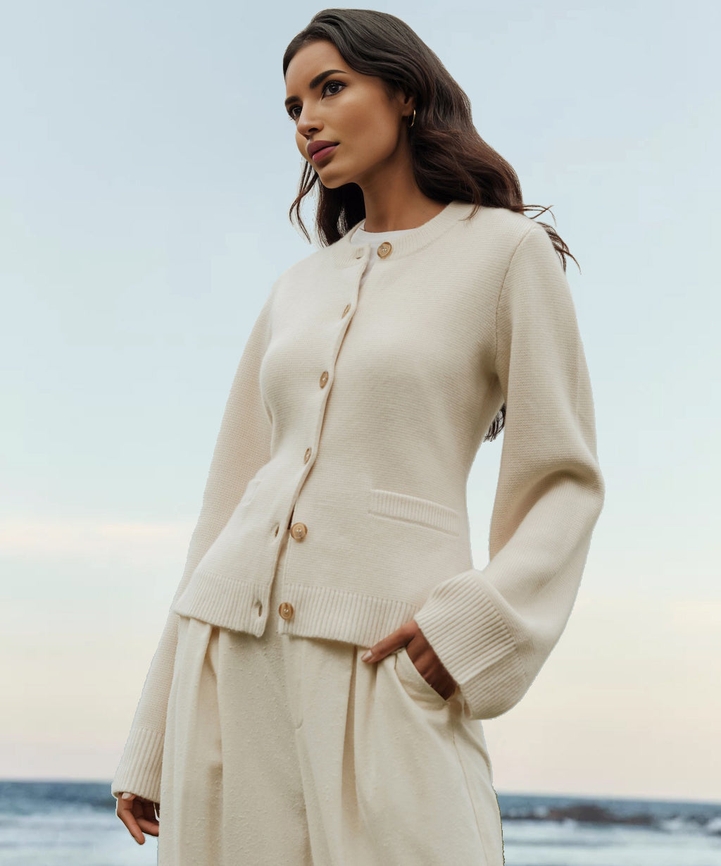 Kvinders Kashmir Cardigan med Knapper 1