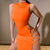 Kvinders Kjole Bodycon Mock Neck Blødt Stretch Stof 5