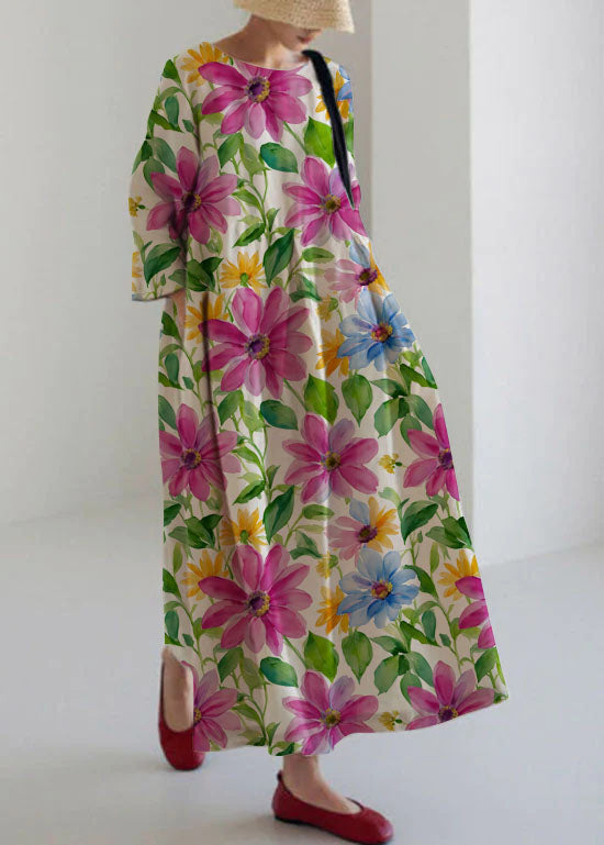 Kvinders Kjole Med Lommer Patchwork Design 6