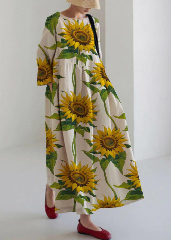 Kvinders Kjole Med Lommer Patchwork Design 8