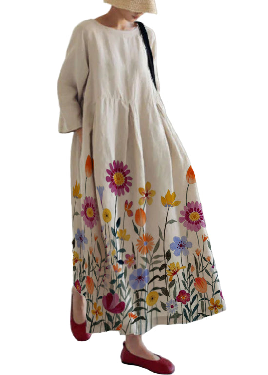 Kvinders Kjole Med Lommer Patchwork Design 9