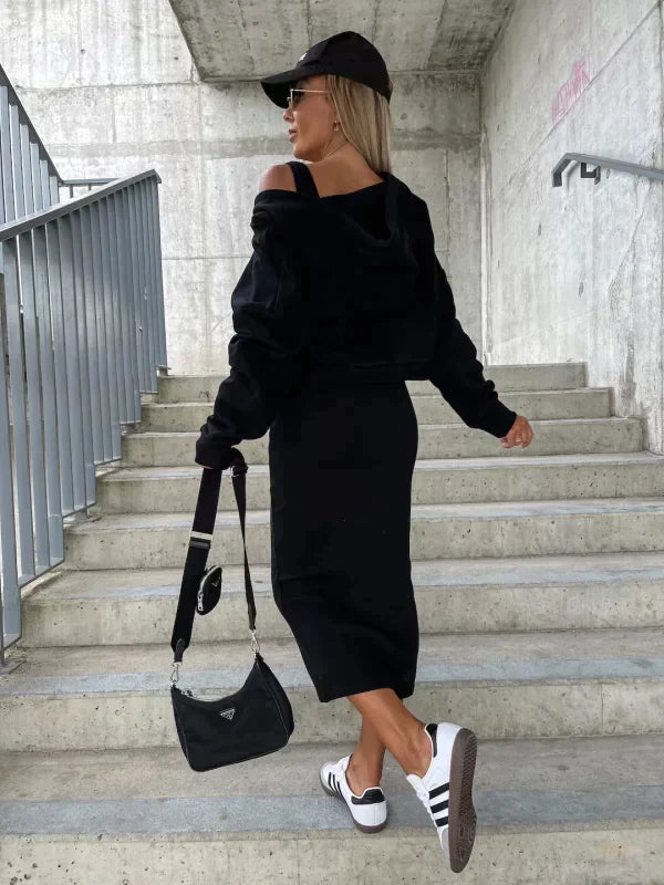 Kvinders Kjole og Cardigan Sæt Trendy 2