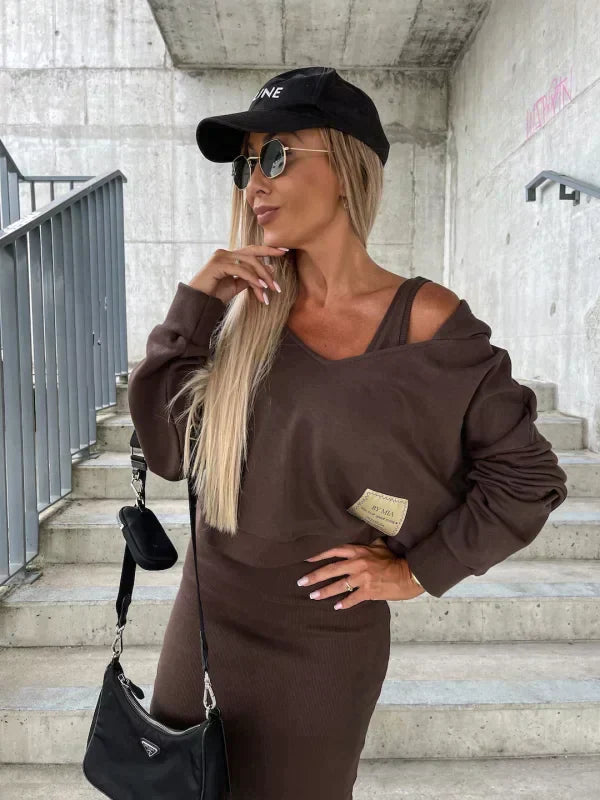 Kvinders Kjole og Cardigan Sæt Trendy 5