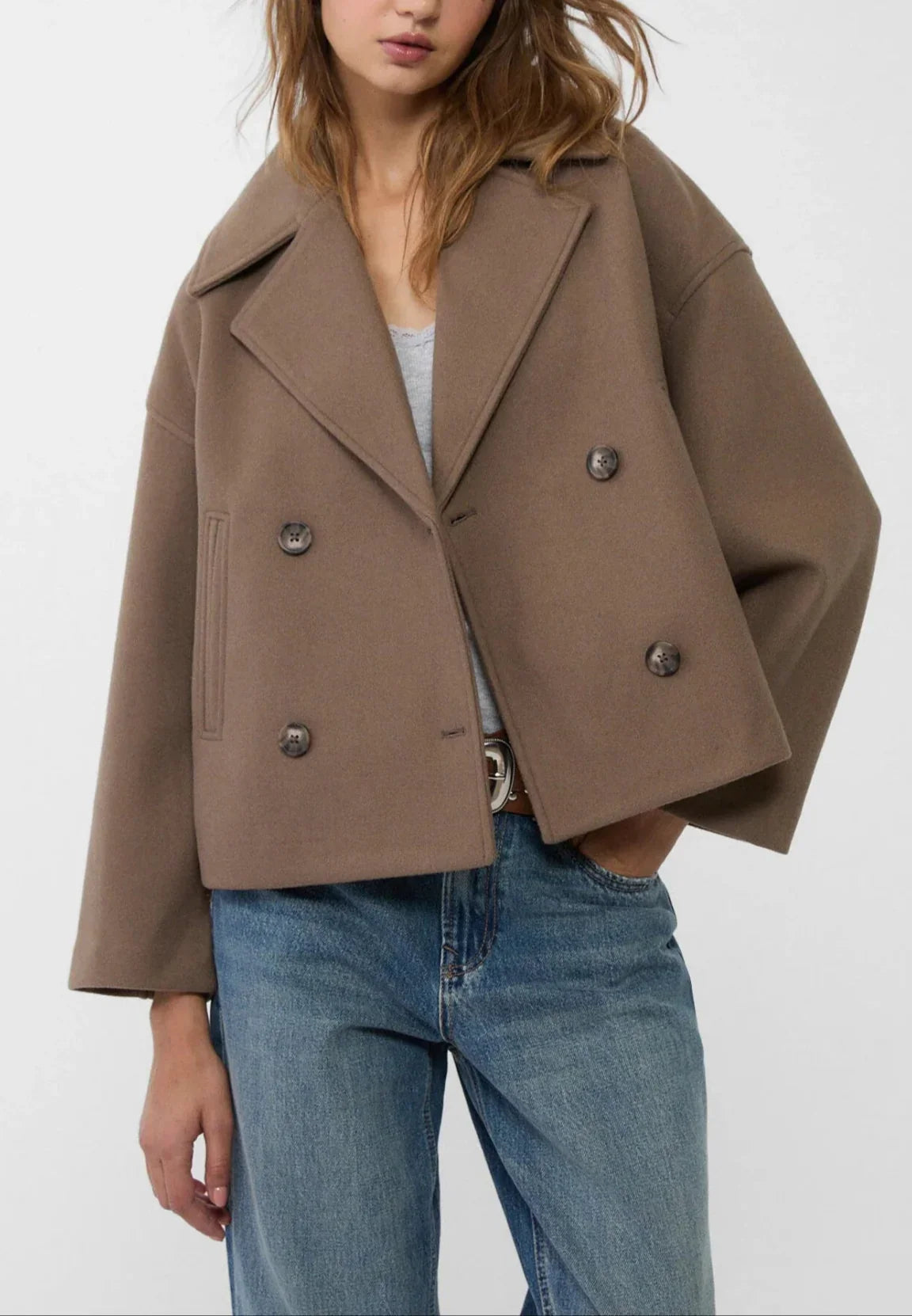 Kvinders Kort Dobbeltradet Blazer Chic 5