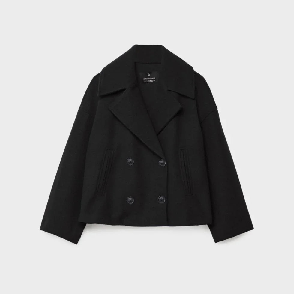 Kvinders Kort Dobbeltradet Blazer Chic 9