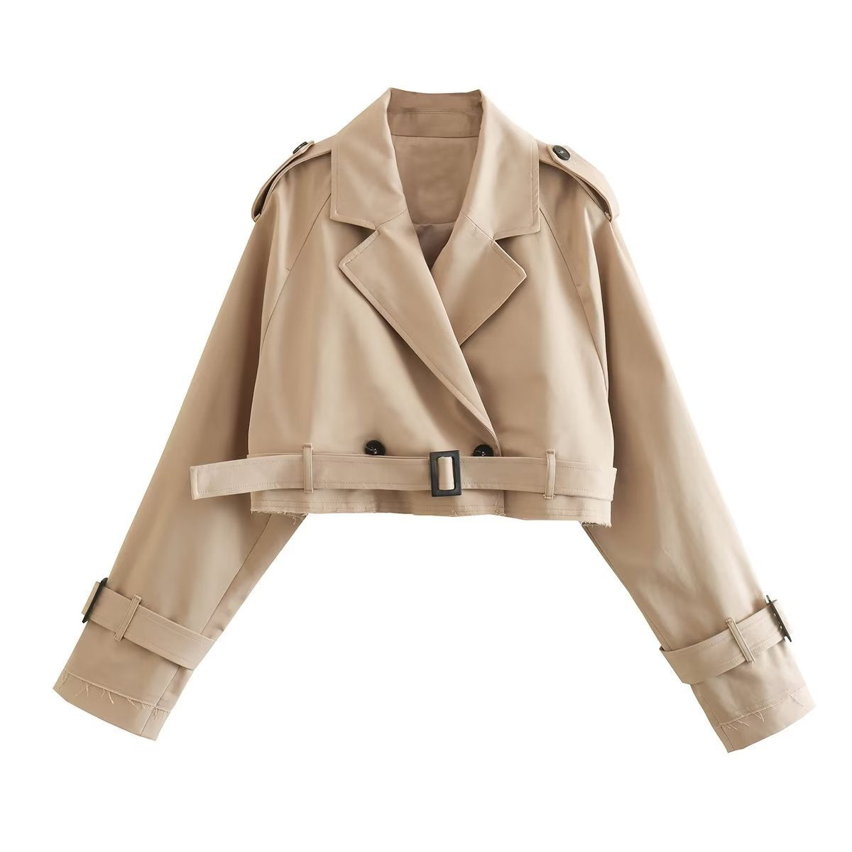 Kvinders Kort Trenchcoat i Klassisk Stil 6
