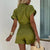 Kvinders Kortærmet Jumpsuit Blødt Materiale Cinchet Talje 2