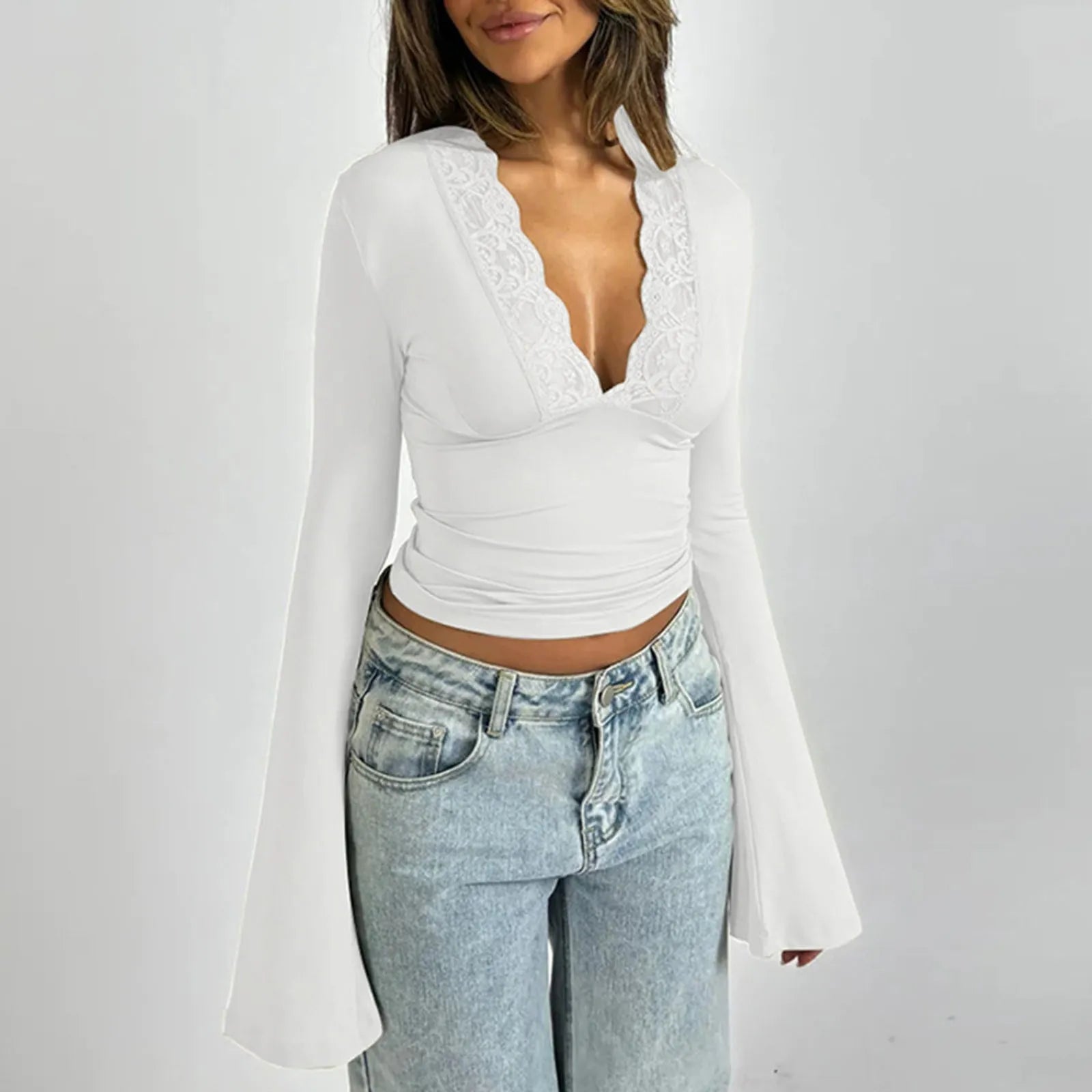 Kvinders Lace Top Elegant Chic 4