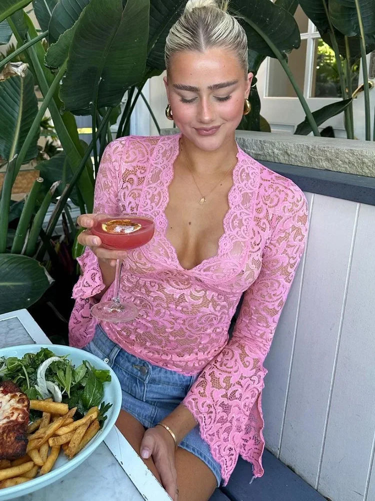 Kvinders Lace Top Elegant og Chic 8