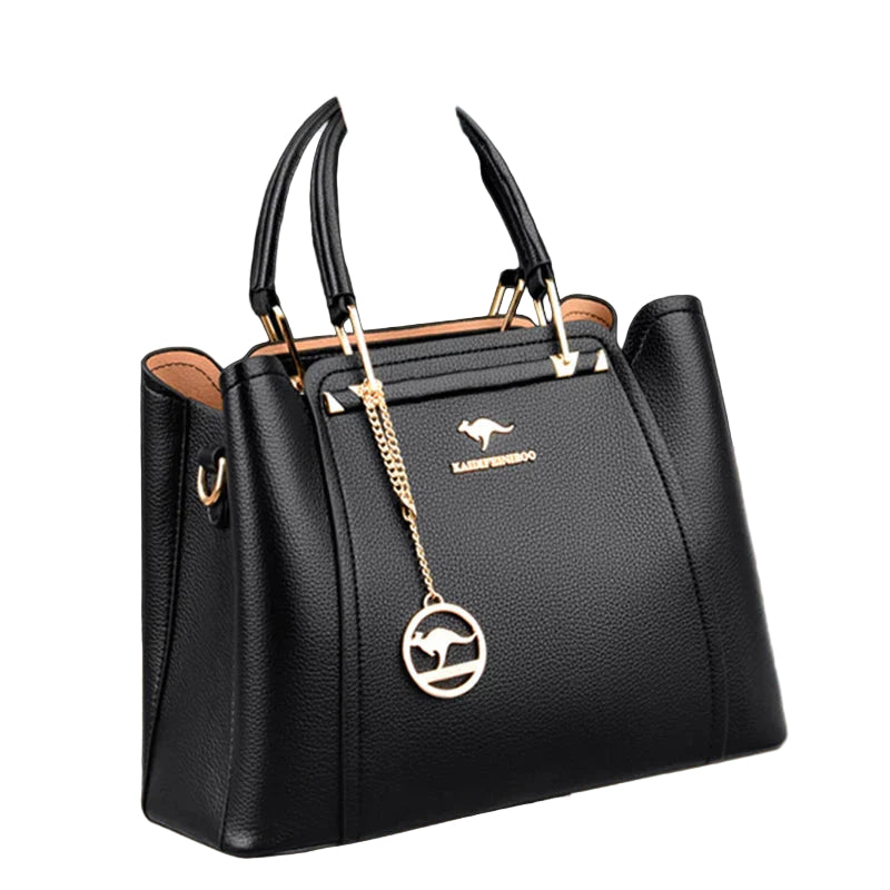 Kvinders Læder Håndtaske Stiv Form 0