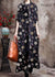 Kvinders Lang Kjole Cardigan i Silke med Print 6