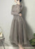 Kvinders Lang Tulle Kjole Asymmetrisk Design Luftig Stil 1