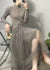 Kvinders Lang Tulle Kjole Asymmetrisk Design Luftig Stil 3