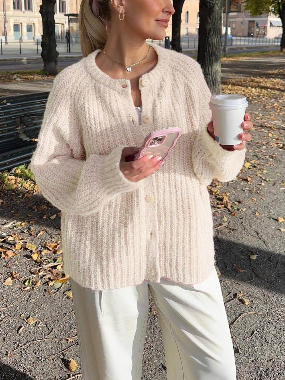 Kvinders Langærmet Cardigan Casual Stil 7